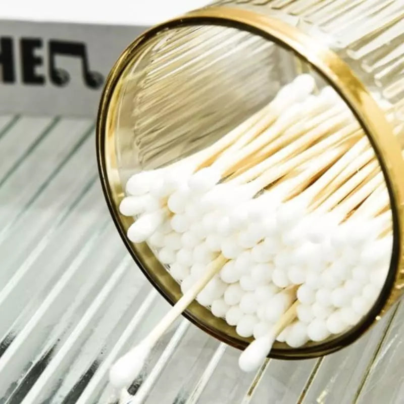 Organizador Porta Cotonete e Algodão Acrílico com Tampa Ursinho Castiliani